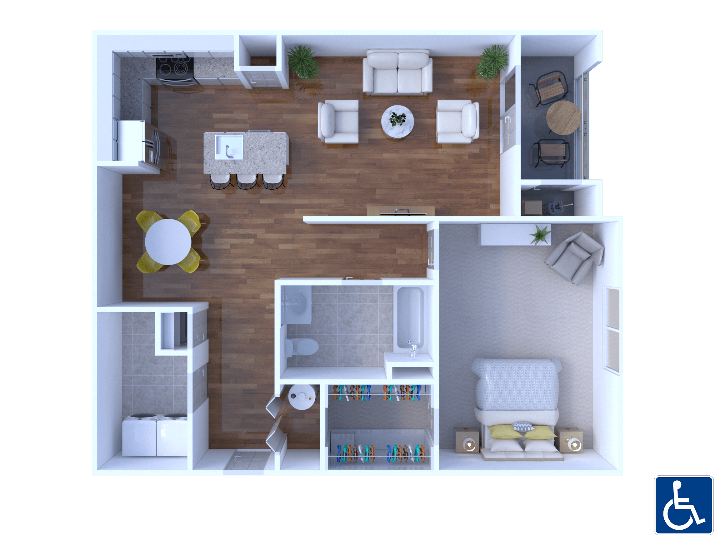 One Bedroom – Accessible Floorplan