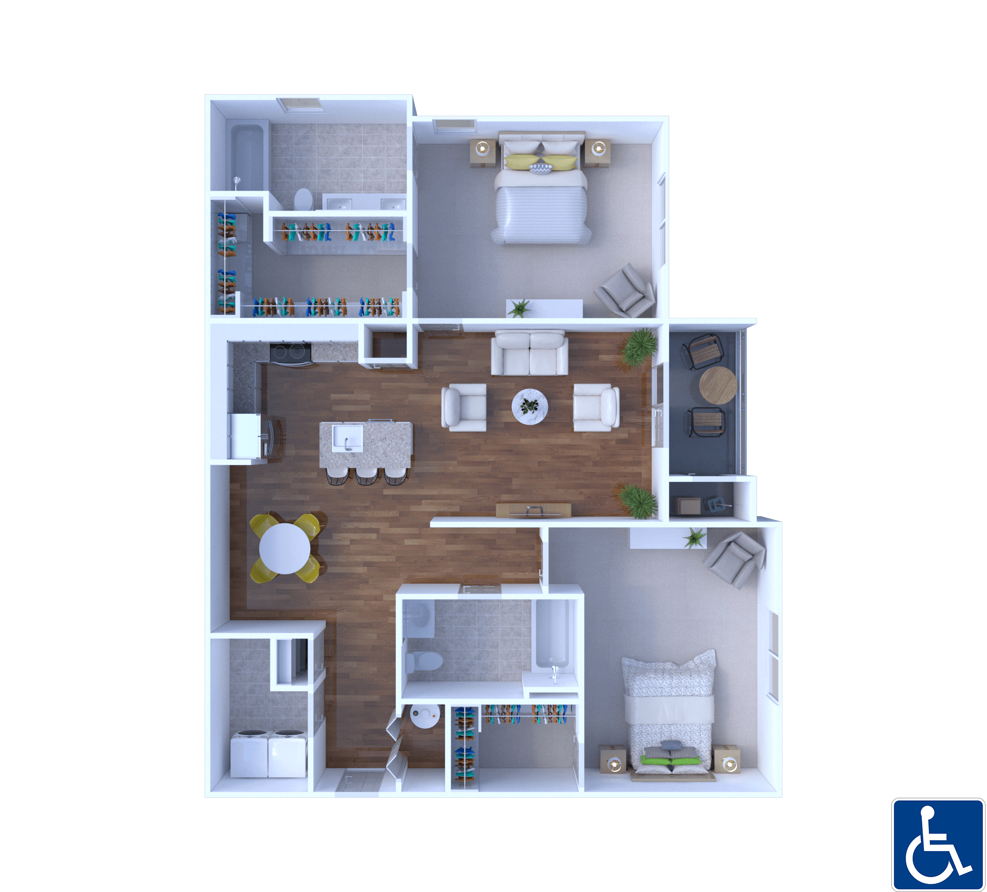Two Bedroom – Accessible Floorplan